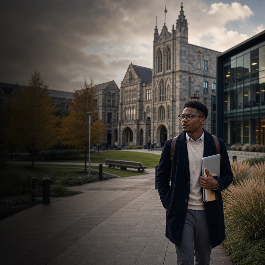 Student exploring a European study destination