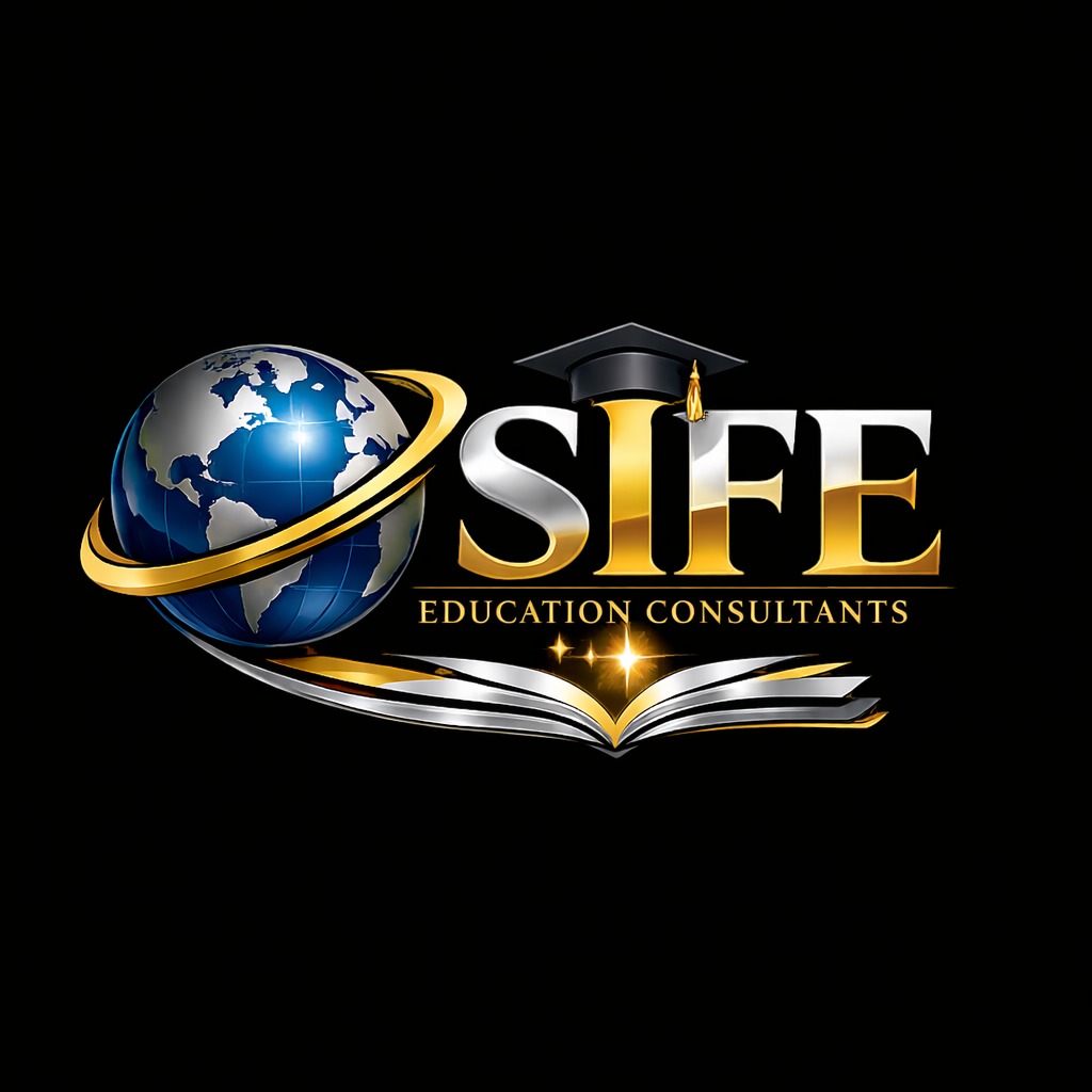 SIFE Education Consultants logo with globe, graduation cap, and open book